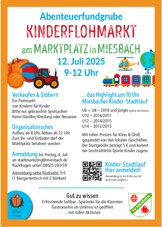Kinderflohmarkt & aufregender Kinder-Stadtlauf in Miesbach